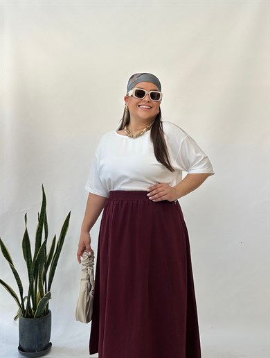 Beyaz Arka Dantelli Bluz 