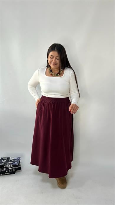 Beyaz Kare Yaka Bluz