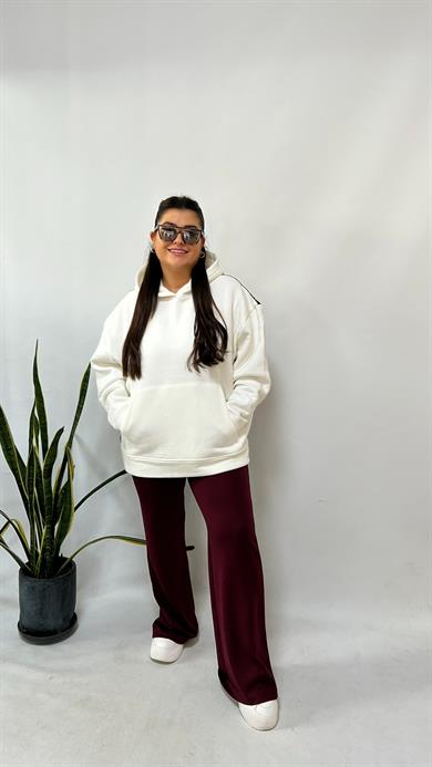 Bordo Modal İspanyol Pantolon 