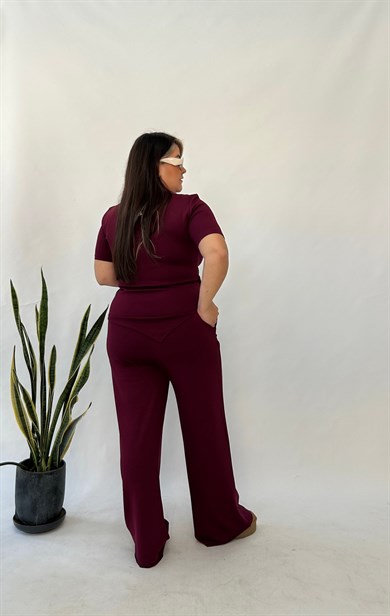 Bordo Modal Tokalı Takım 