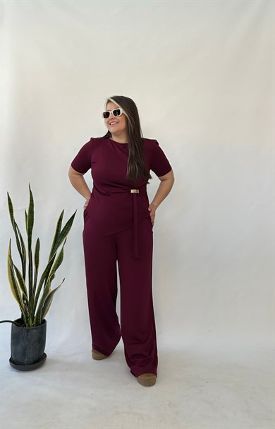 Bordo Modal Tokalı Takım 