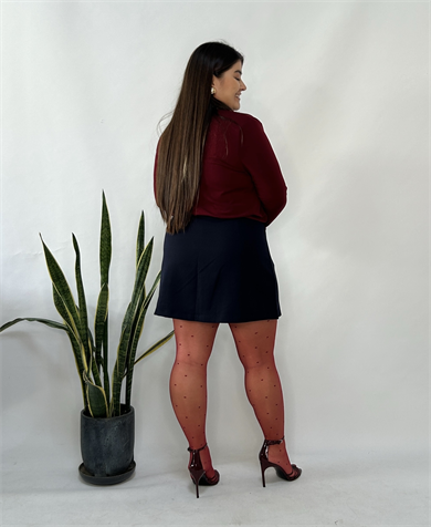 Bordo Vatkalı Degaje Bluz