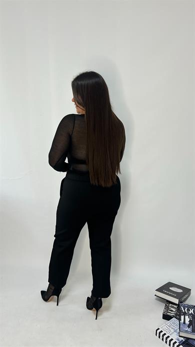 Çelik Kumaş Toparlayıcı Paça Detay Pantolon 