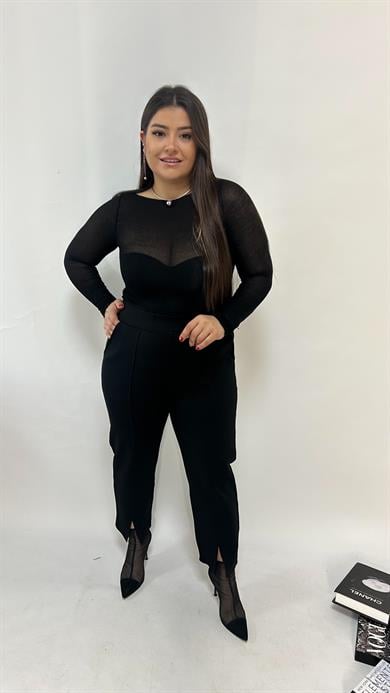 Çelik Kumaş Toparlayıcı Paça Detay Pantolon 