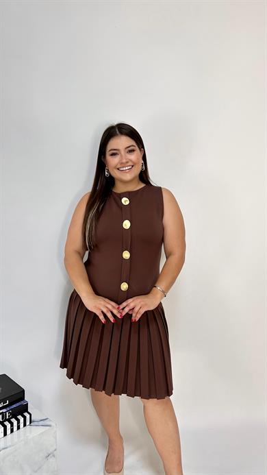 Gold Aksesuar Detaylı Elbise 