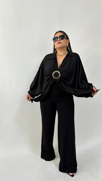 Gold Toka Detaylı Bluz