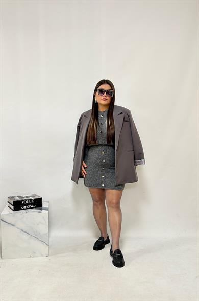 Gri Triko Etekli Takım