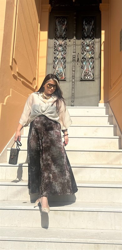 Haki İpeksi Organze Gömlek