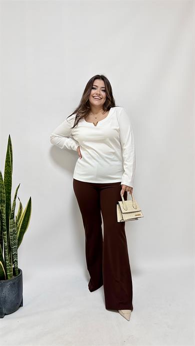 Kahve Sihirli İspanyol Pantolon