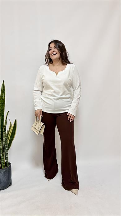 Kahve Sihirli İspanyol Pantolon