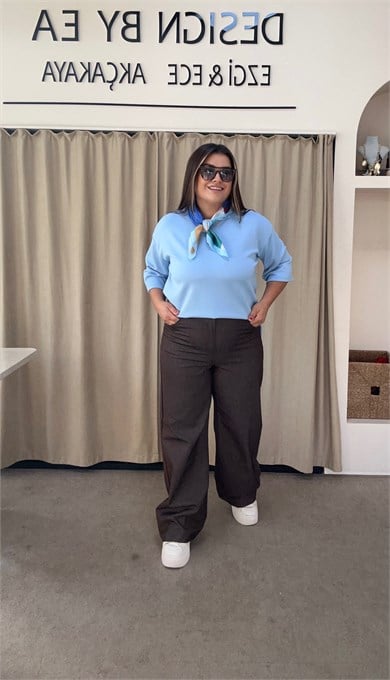Kahve Tencel Pantolon