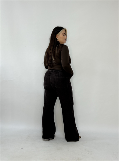 Kahverengi Cepli Jean 