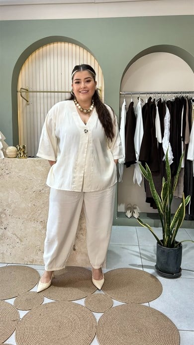 Krem Tencel Takım