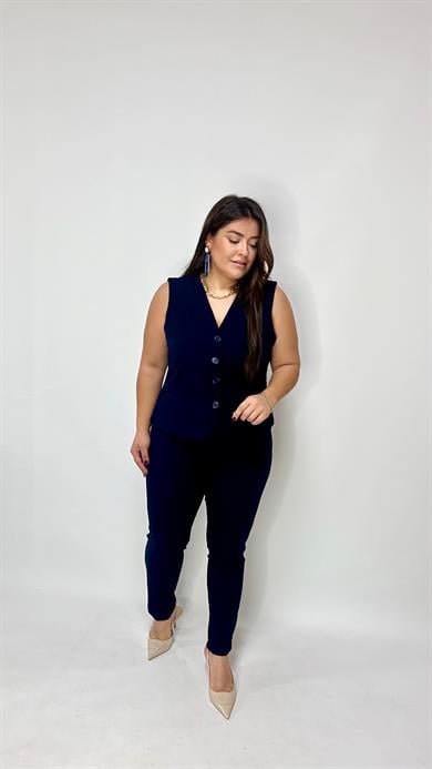 Lacivert  Dar Paça Pantolon