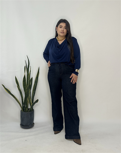 Lacivert Degaje Bluz