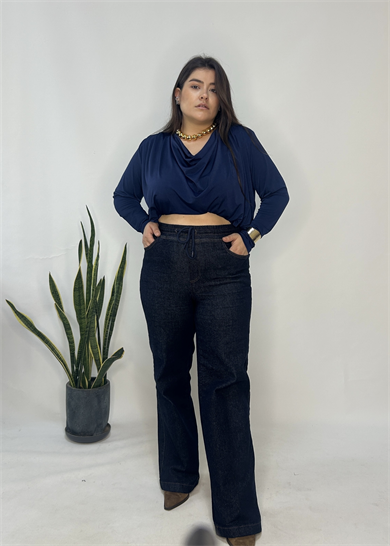 Lacivert Degaje Bluz