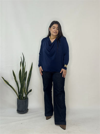 Lacivert Degaje Bluz