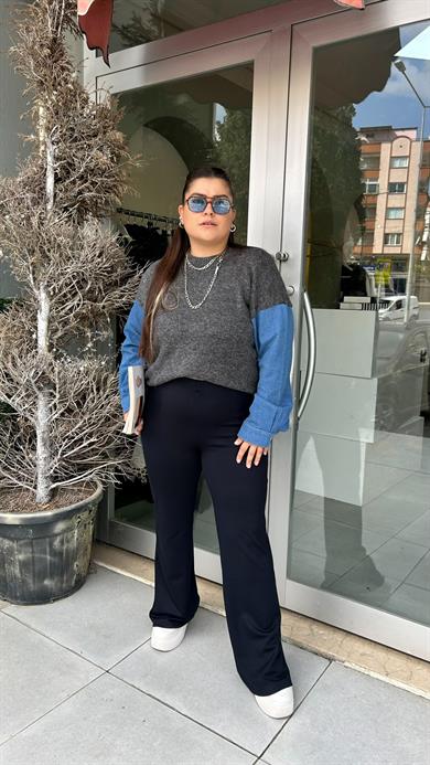 Lacivert Modal İspanyol Pantolon 