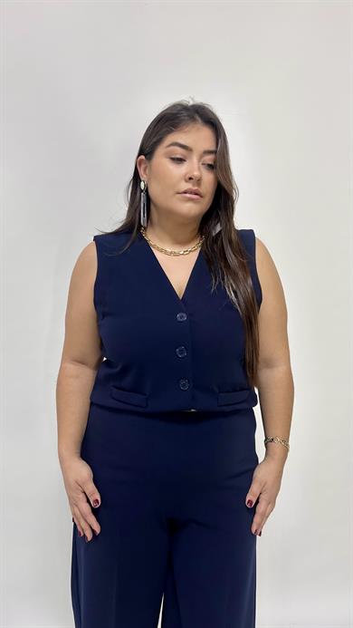 Lacivert Sihirli Palazzo Takım 
