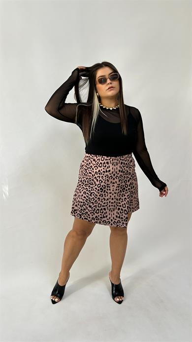 Leopar Şort Etek
