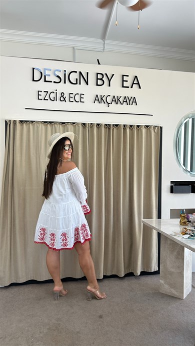 MDN01-Nakış Detaylı Madonna Elbise