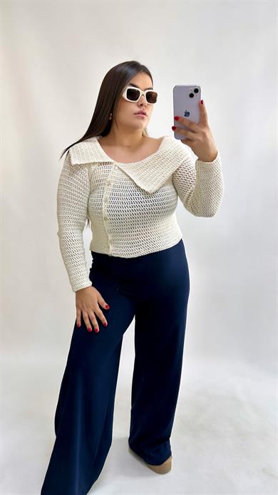 Sihirli Lacivert Palazzo Pantolon 