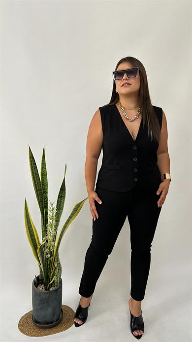 Sihirli Yelekli Dar Paça Pantolon Takım - 2002