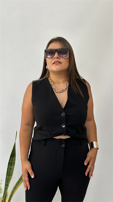 Sihirli Yeleklii Dar Paça Pantolon Takım - 2002