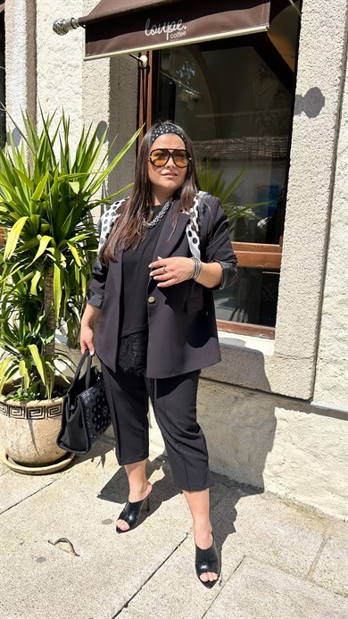 Siyah  Kapri Pantolon