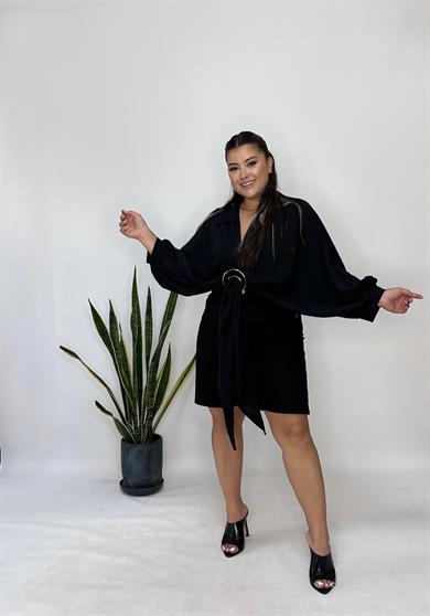 Siyah Likralı Denim Şort