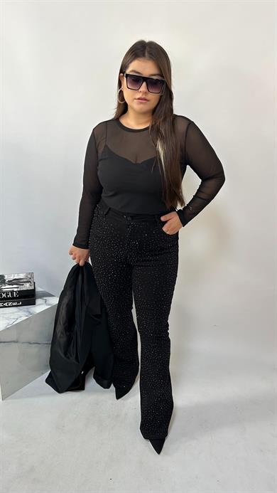 Siyah TüL Bluz