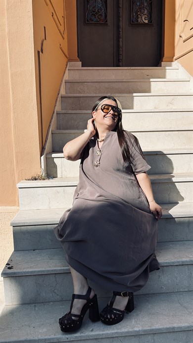 Vizon Gold Düğme Elbise