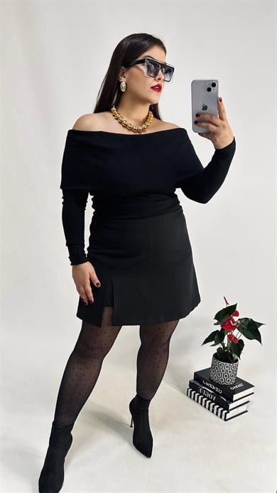 Yırtmaçlı Şort Etek 