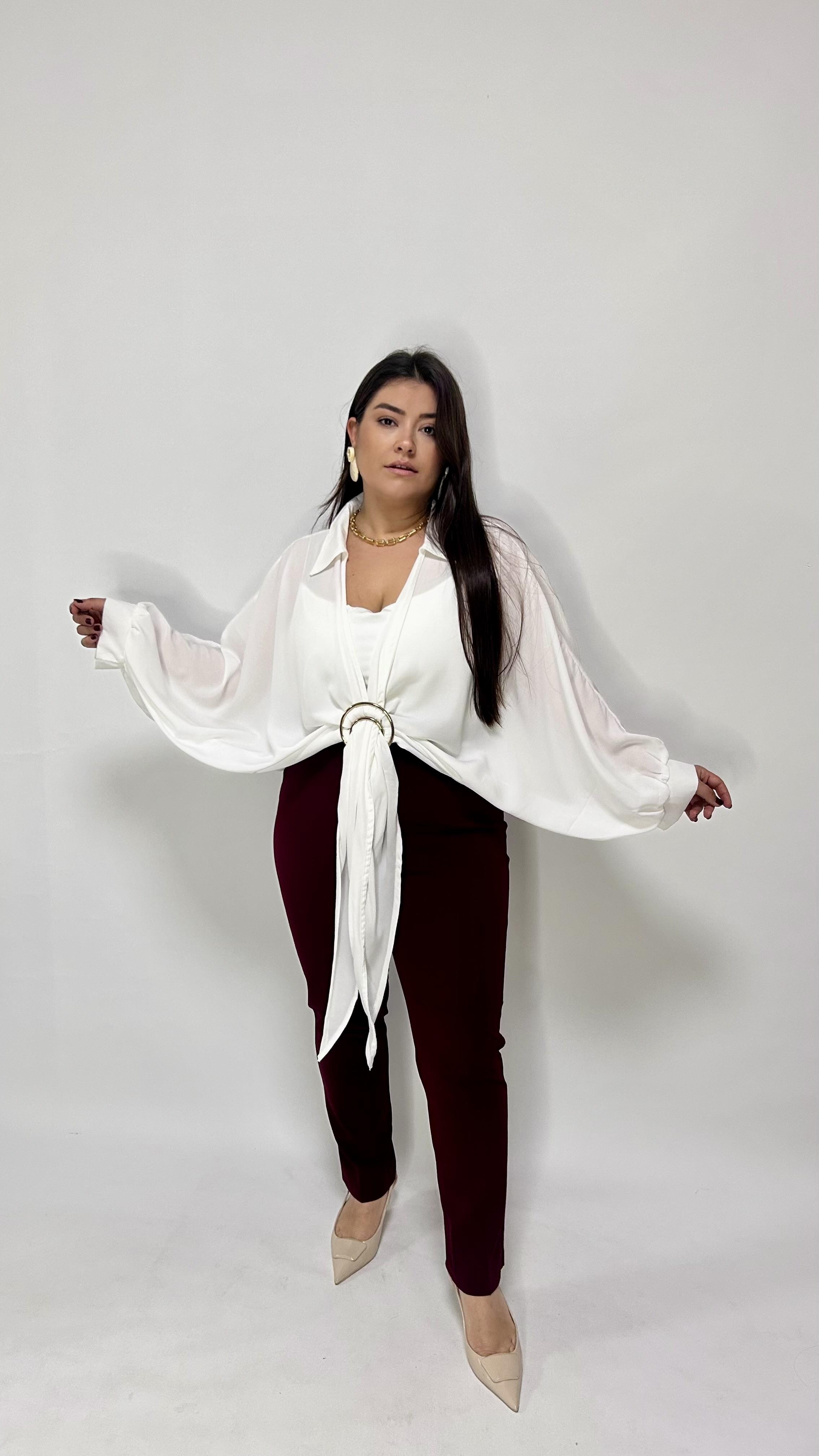 Bordo Dar Paça Pantolon