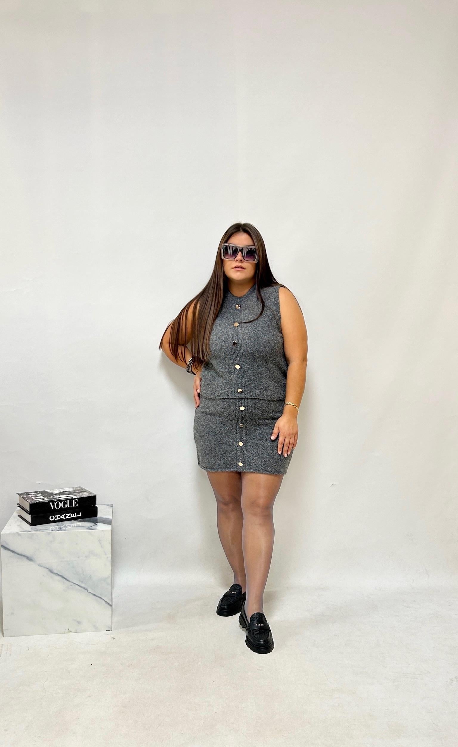 Gri Triko Etekli Takım