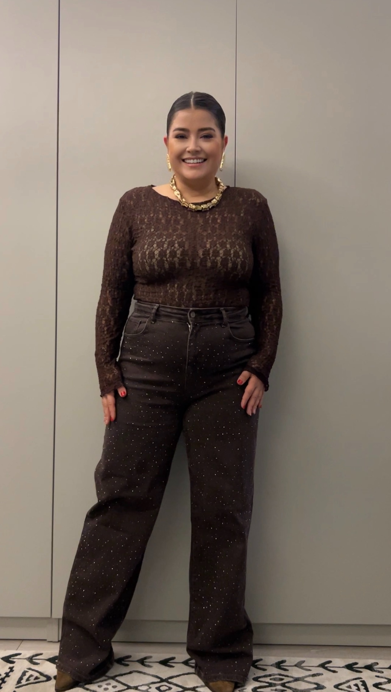 Kahve Taşlı Palazzo Jean 