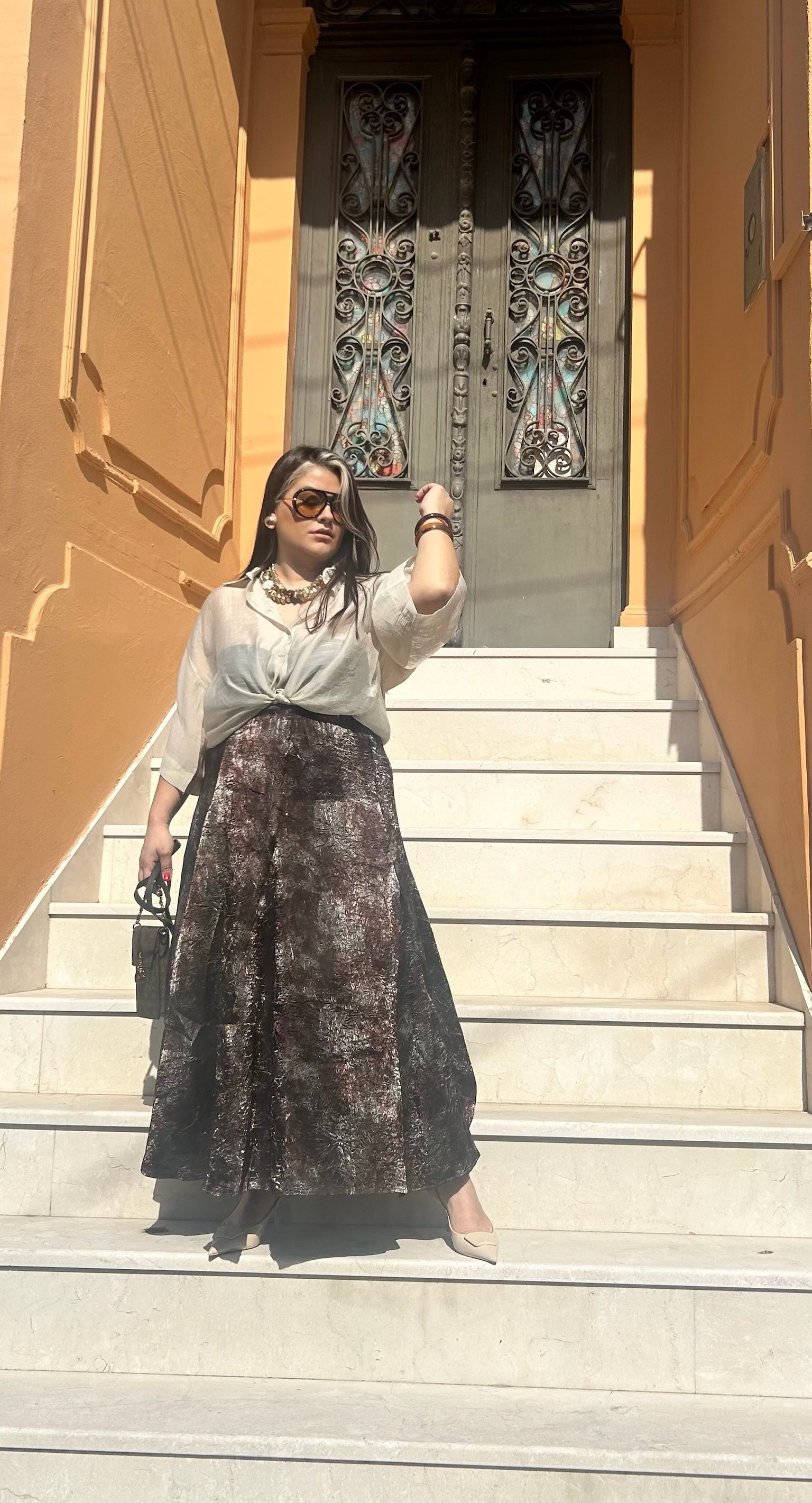 Kahve Varak Desen Etek