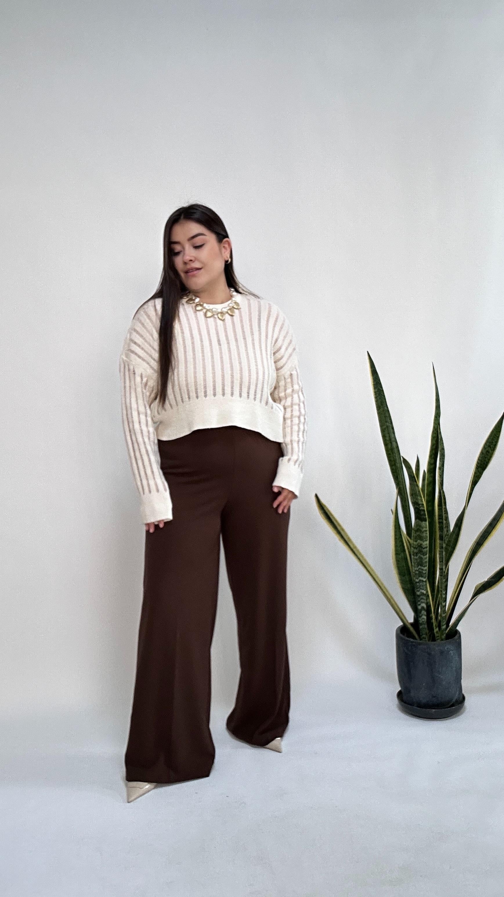 Kahverengi Palazzo Pantolon