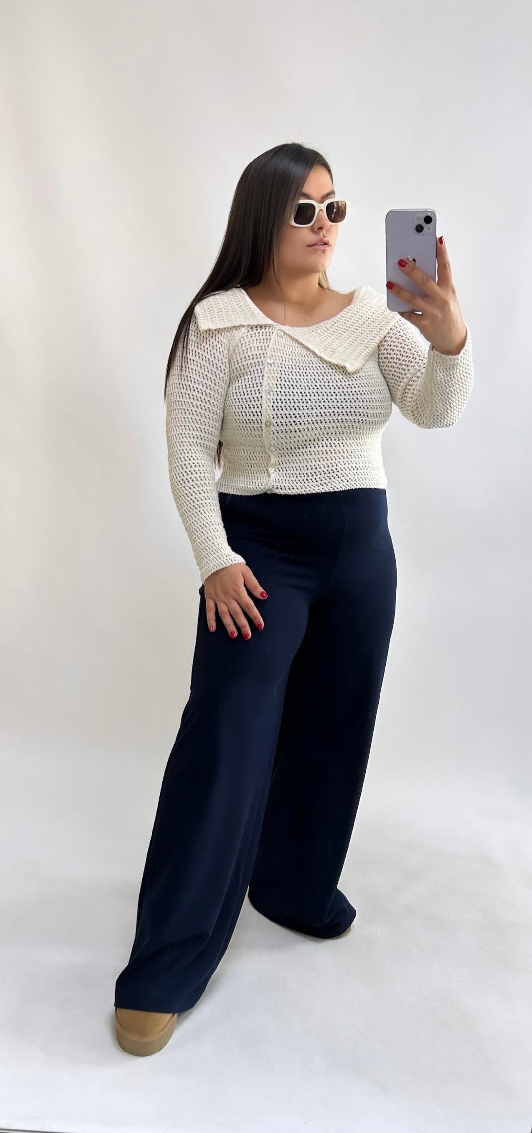 Sihirli Lacivert Palazzo Pantolon 