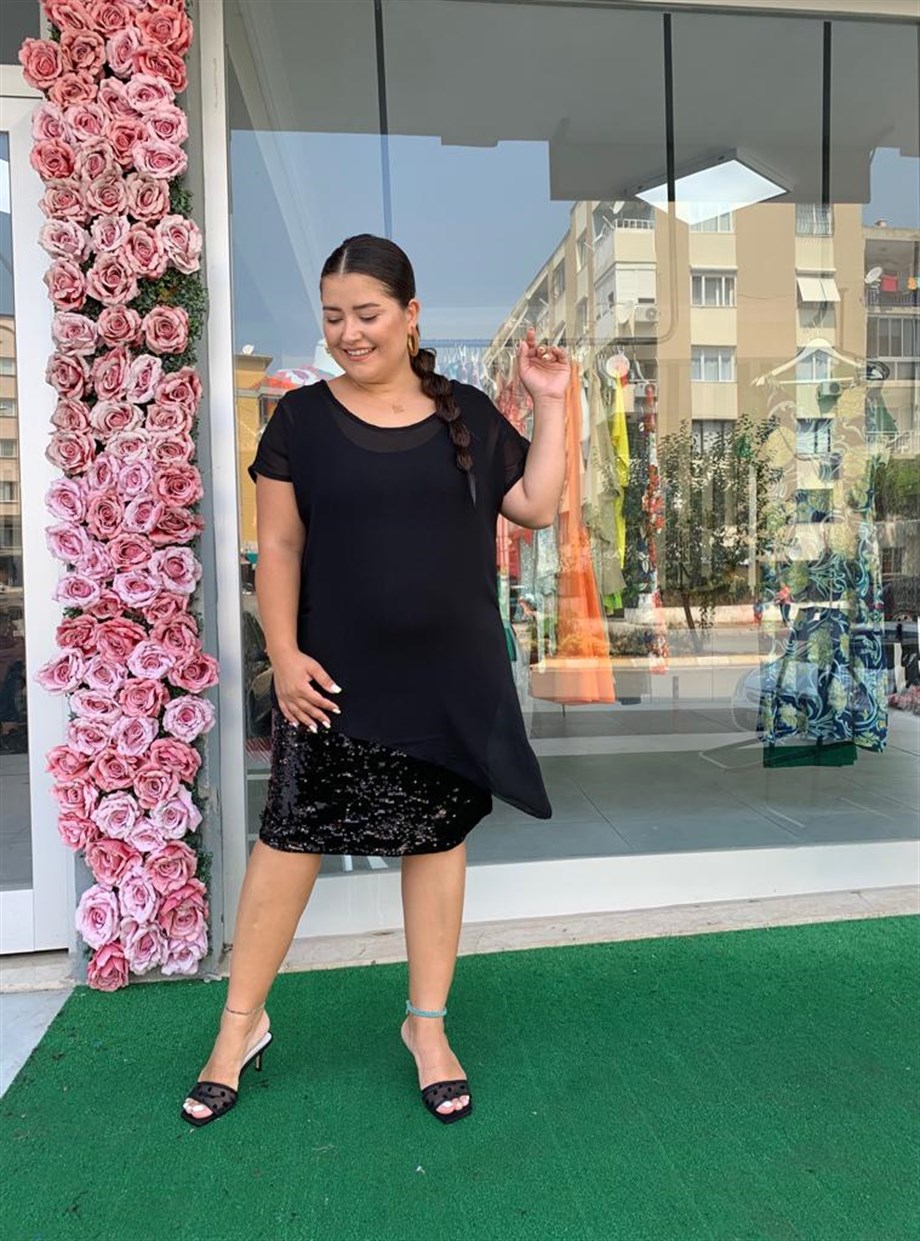 Siyah Payetli Elbise | Elbise
