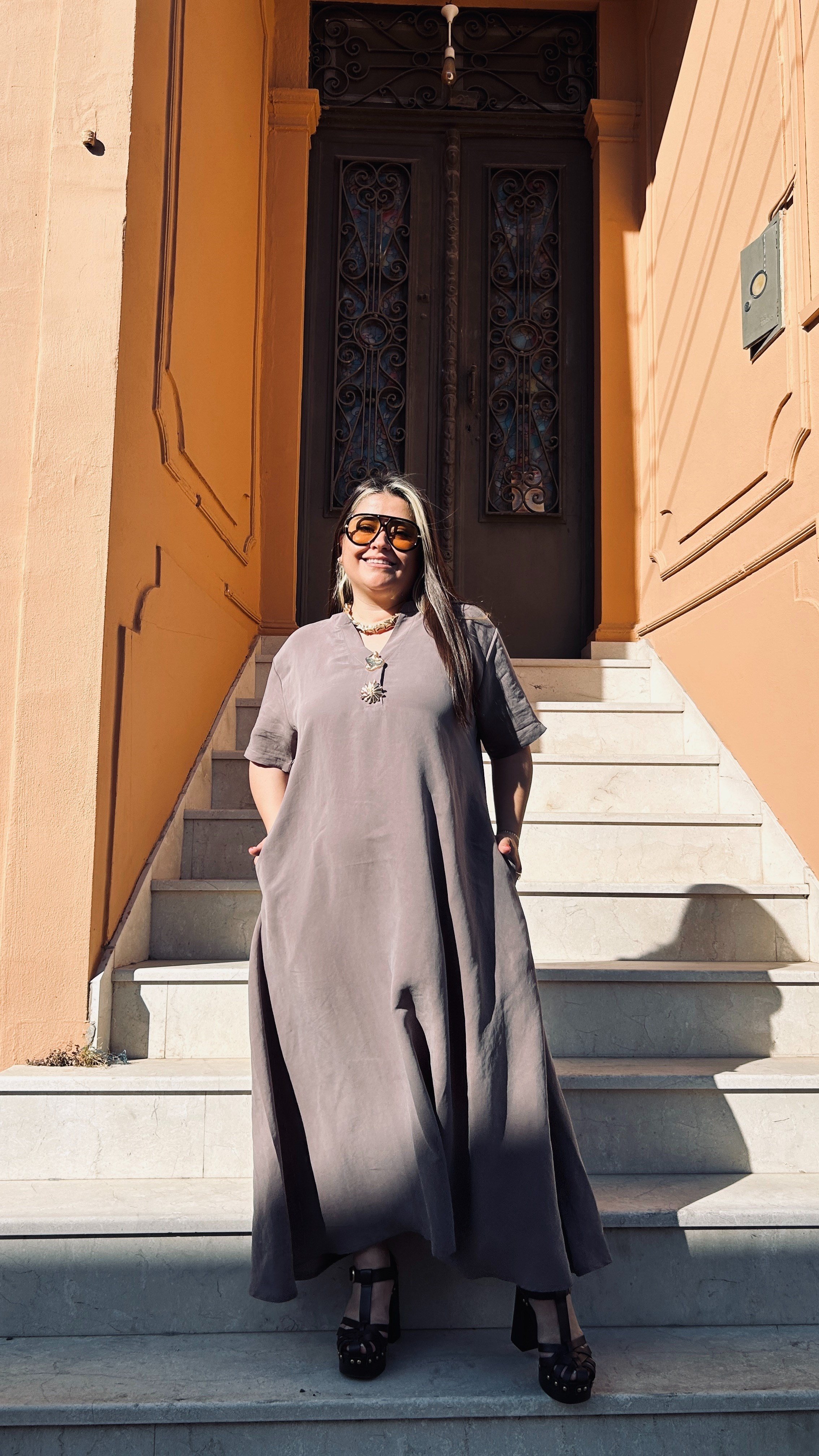 Vizon Gold Düğme Elbise