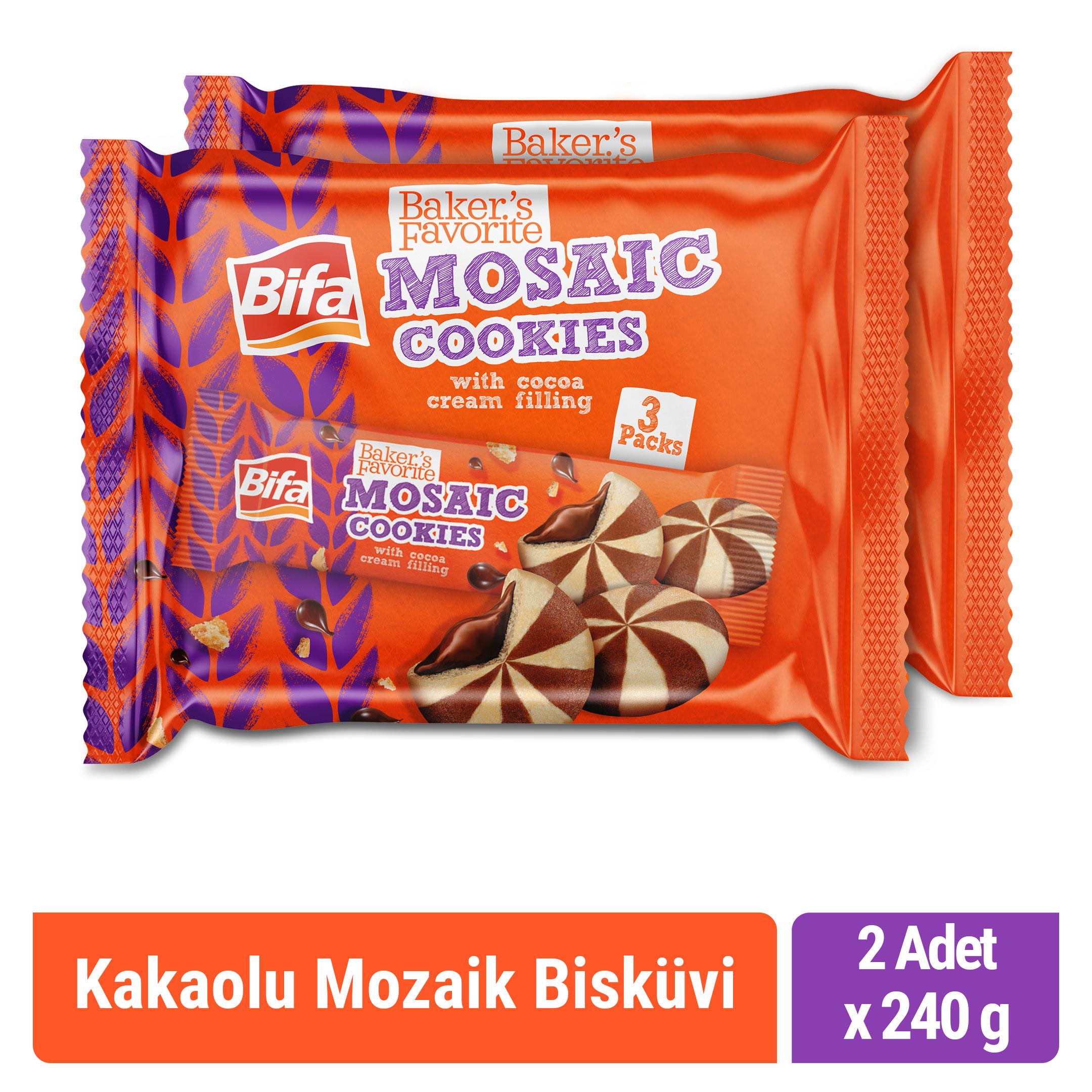 Bifa Bakers Favorite Kakaolu Kremalı Mozaik Bisküvi 240 gr x 2 Adet