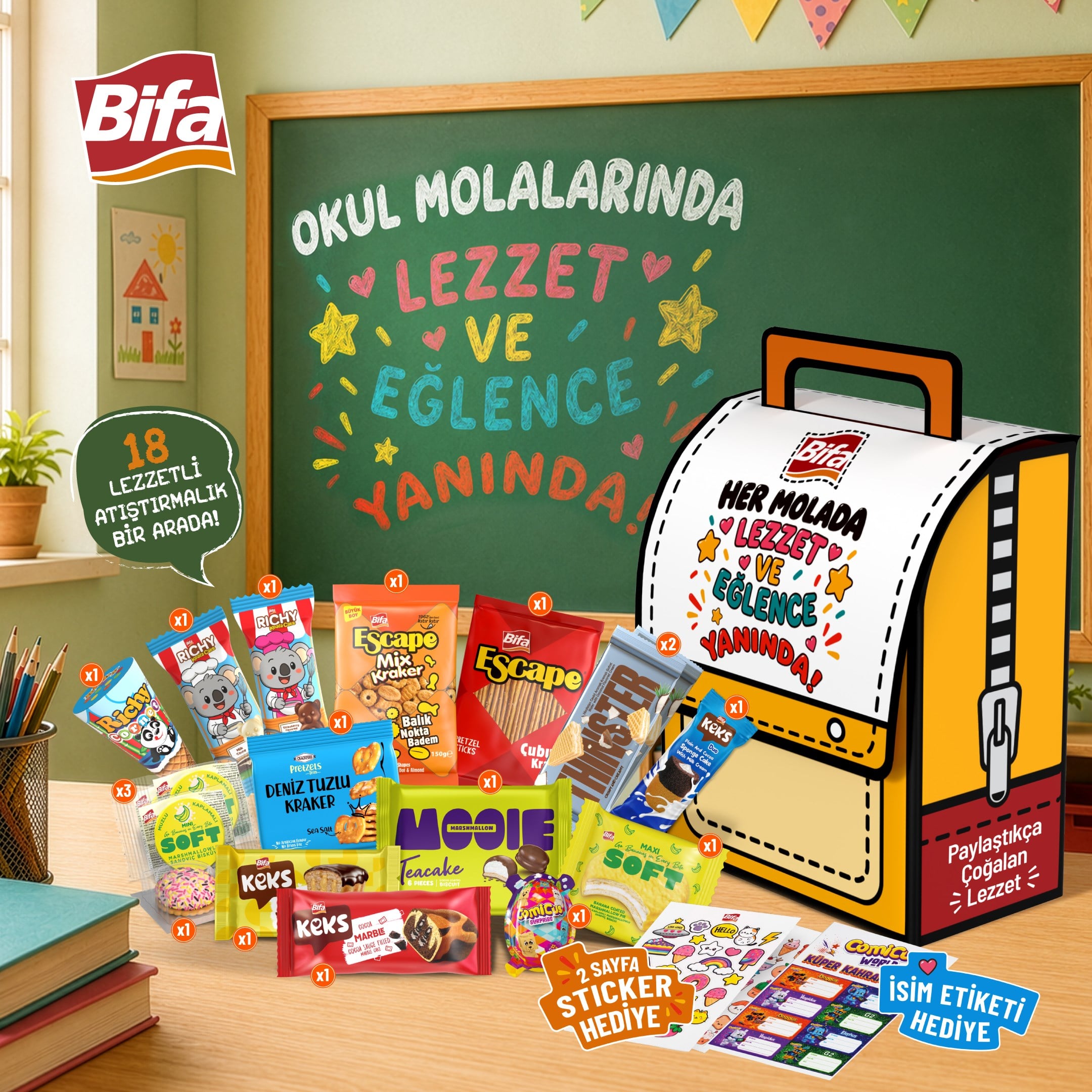 Bifa Eğlenceli Okul Molası Paketi – 18’li