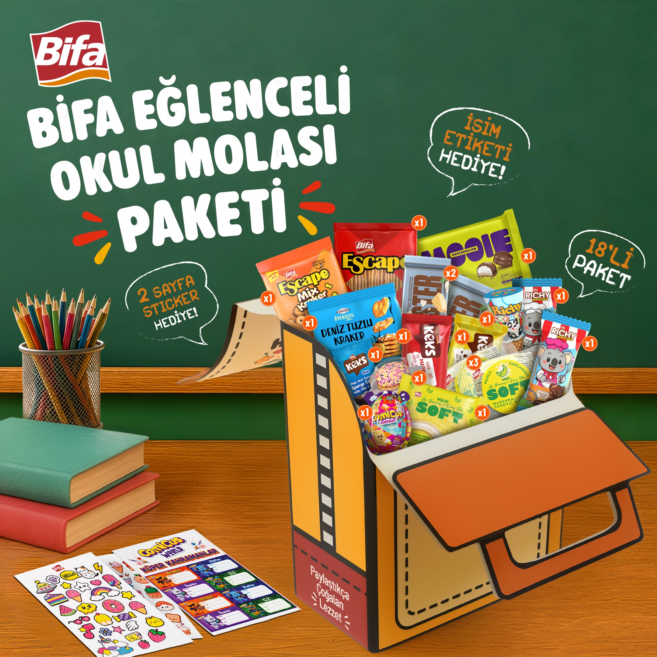Bifa Eğlenceli Okul Molası Paketi – 18’li