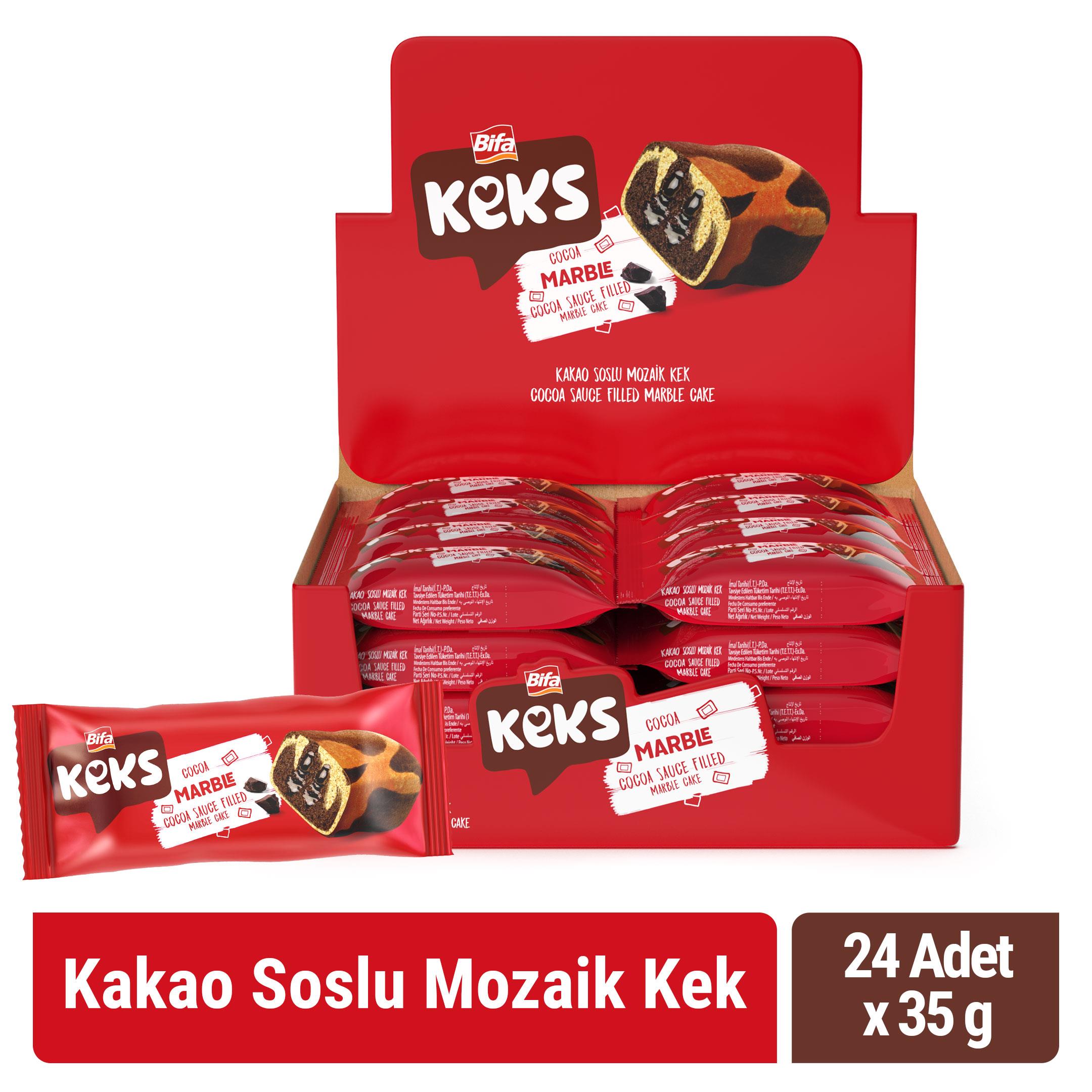 Bifa Keks Kakao Soslu Mozaik Kek 35 gr x 24 adet