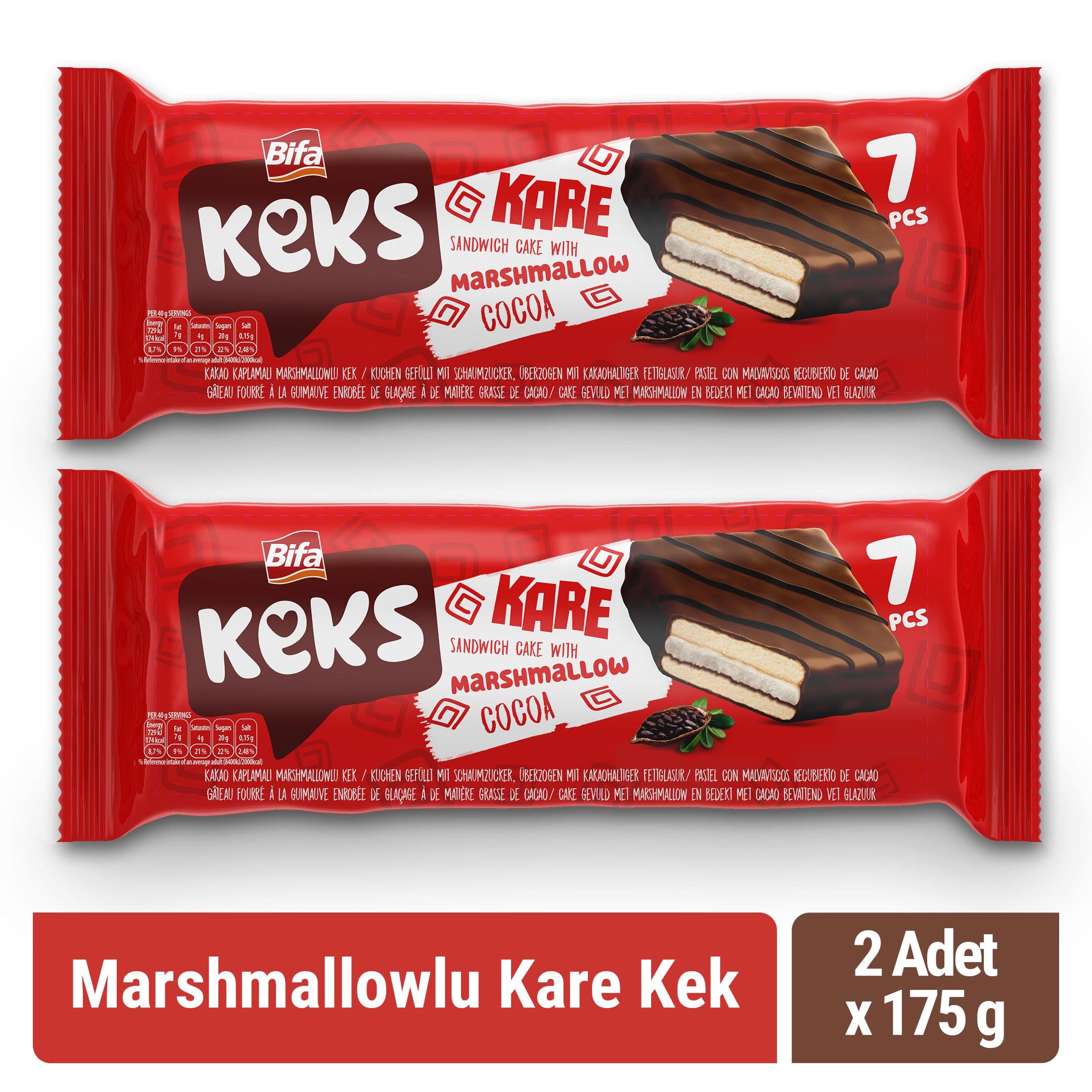 Bifa Keks Square Cake with Marshmallow 175 gr x 2 Pieces