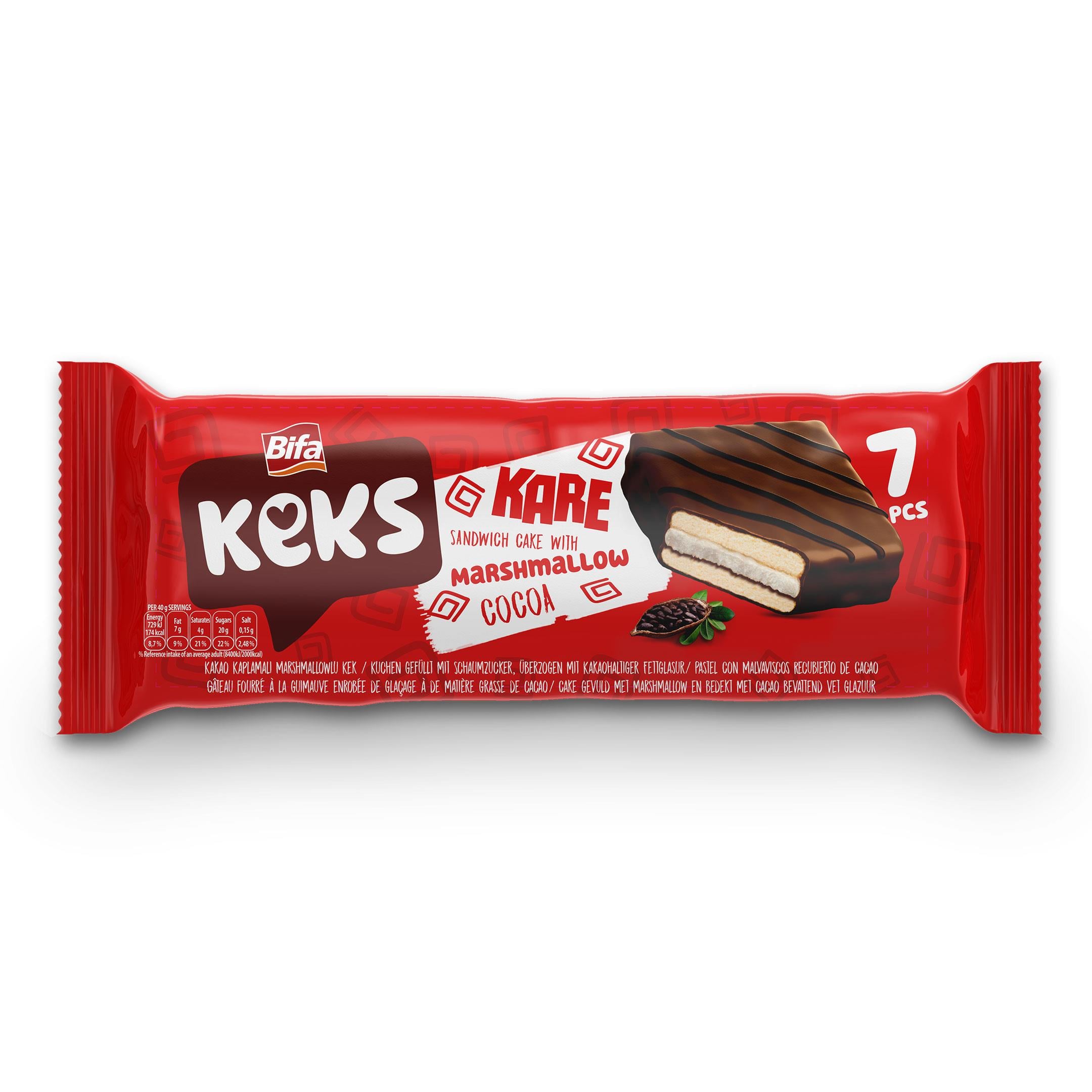 Bifa Keks Square Cake with Marshmallow 175 gr x 2 Pieces