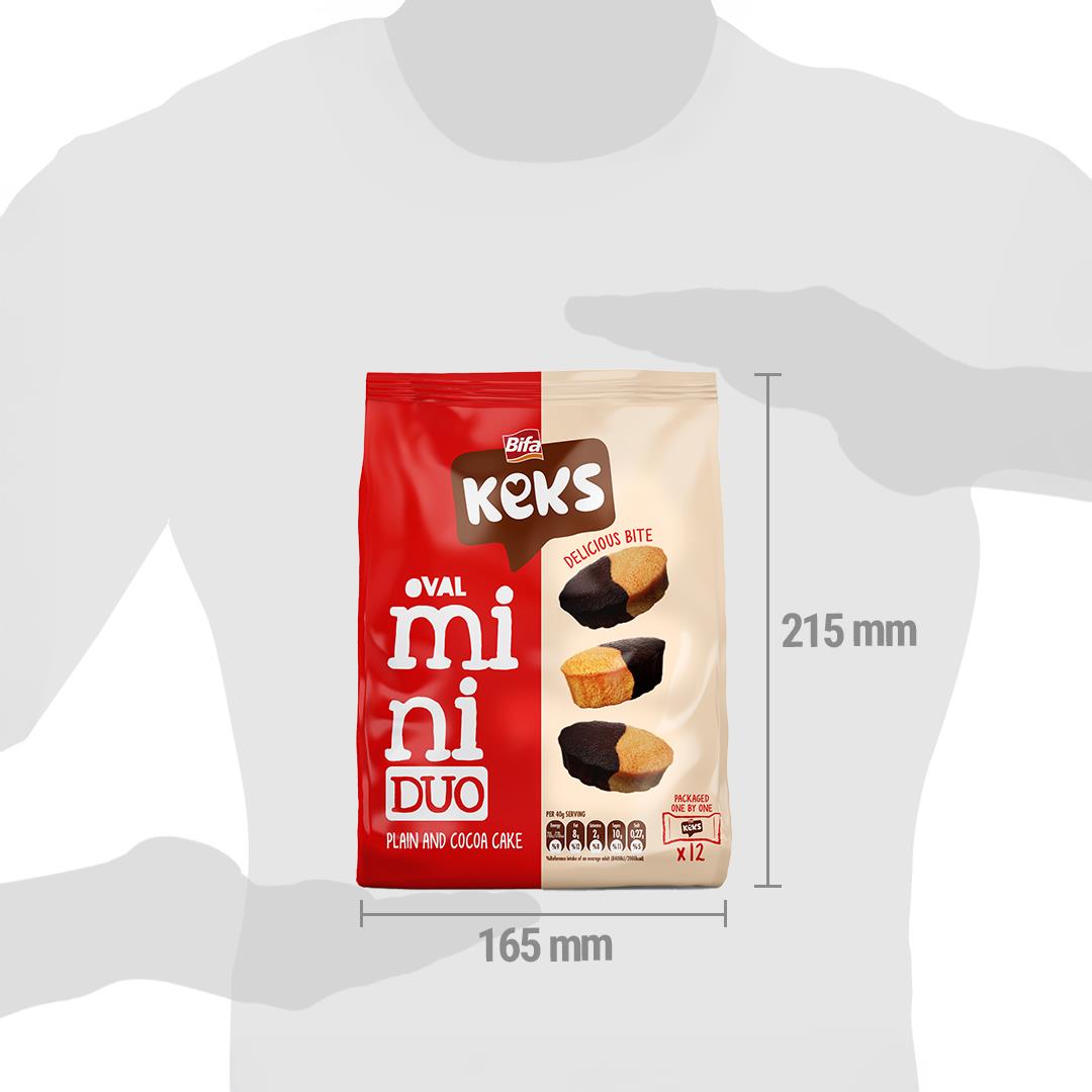 Bifa Keks Mini Oval Cake Plain and Cocoa 170 g x 2 Pieces