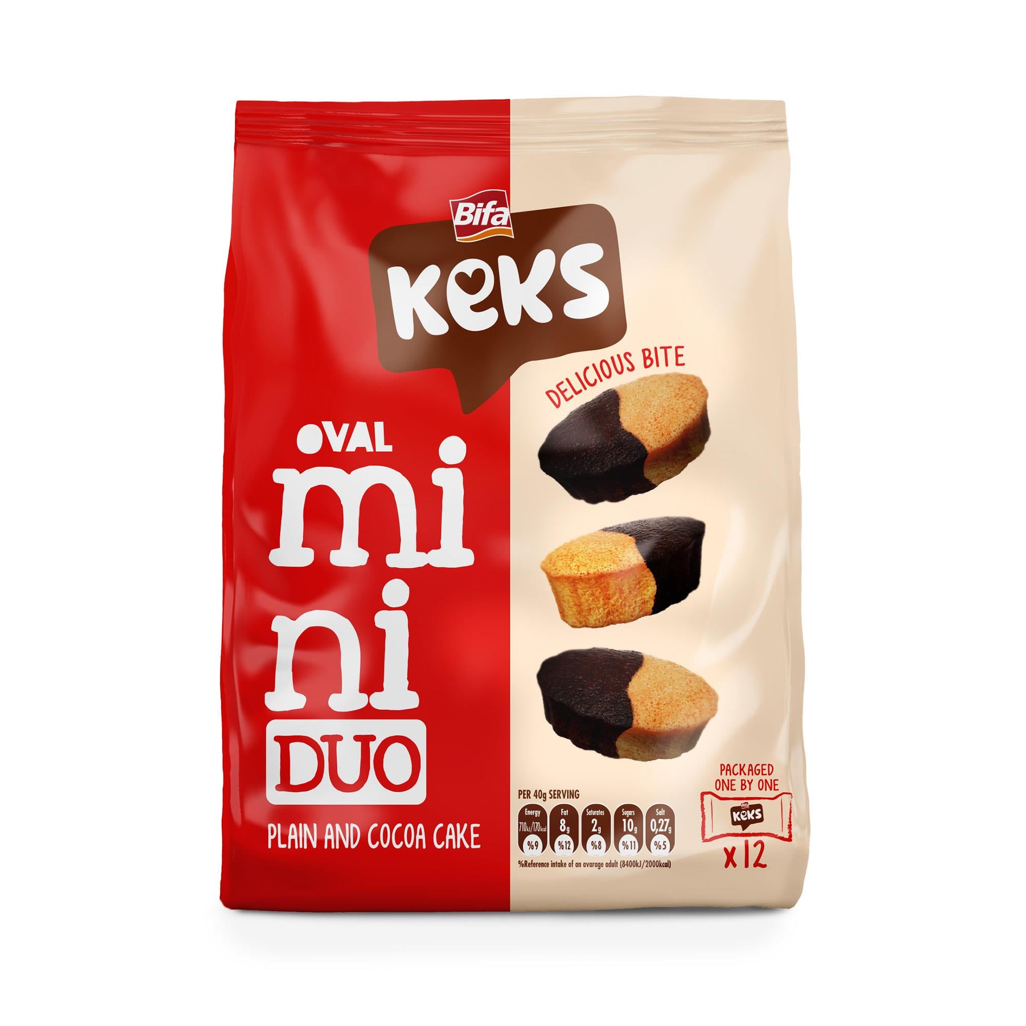 Bifa Keks Mini Oval Cake Plain and Cocoa 170 g x 2 Pieces