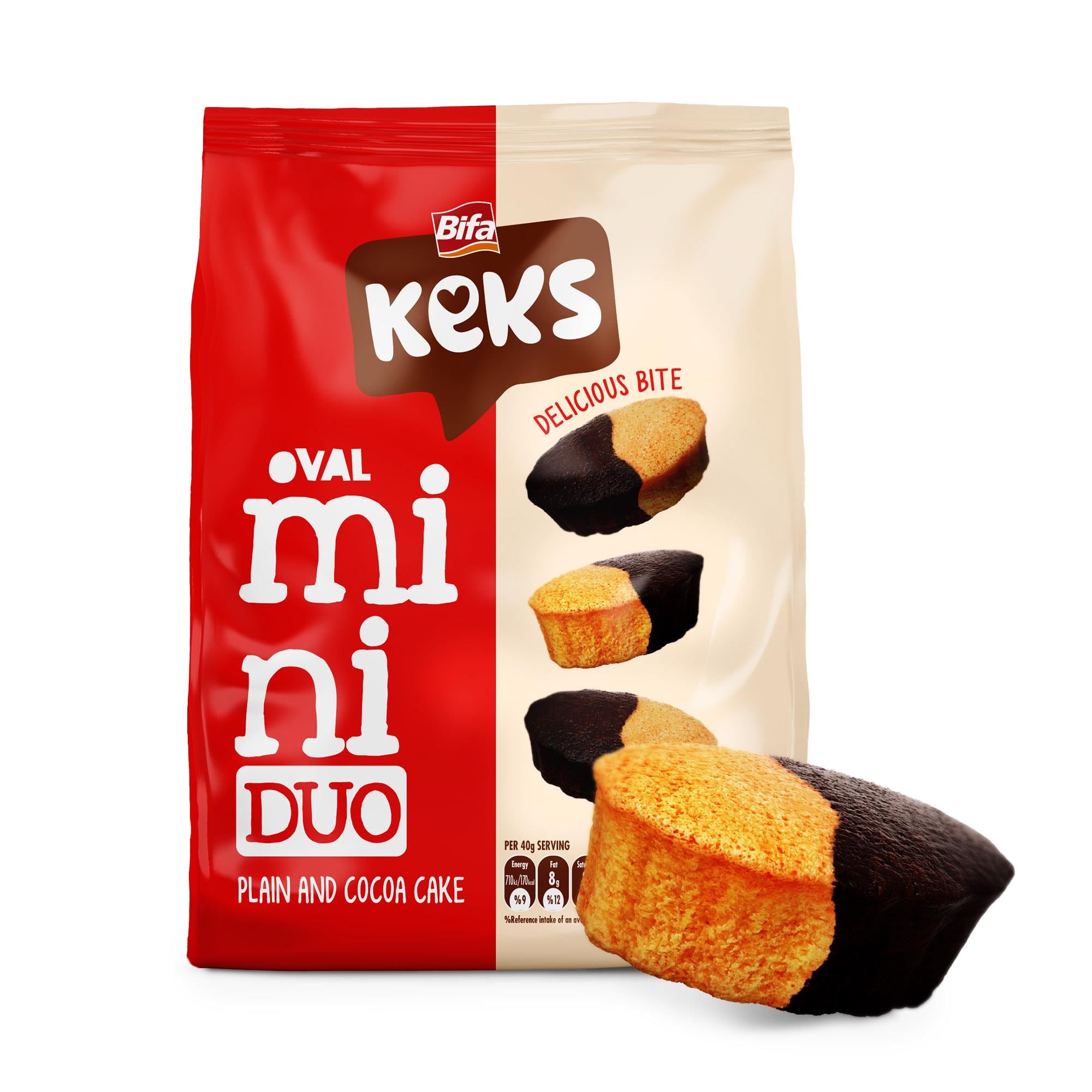 Bifa Keks Mini Oval Cake Plain and Cocoa 170 g x 2 Pieces
